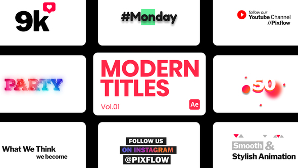 Modern Titles for After Effects Titles template preview