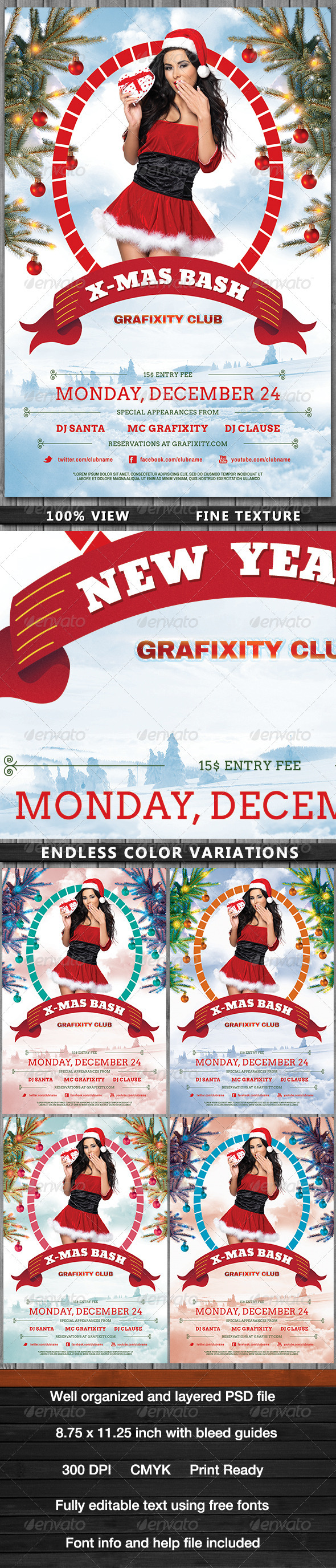 Christmas Bash or New Year's Flyer - Holidays Events