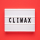 Lightbox with word climax on red background. - PhotoDune Item for Sale