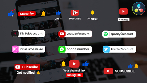 Social Media Icons Pack for DaVinci Resolve