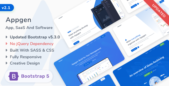 Appgen - App, Saas & Software Bootstrap 5 Landing Page Template