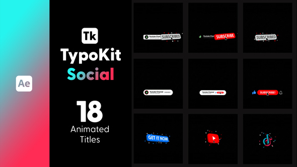 Typo Kit Social Titles for After Effects alt