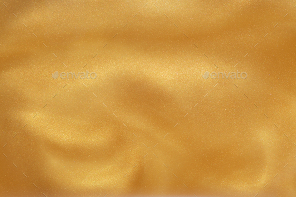 Yellow Golden Shiny Abstract Background. Paints, Acrylic, Glitter in Water. - Stock Photo - Images