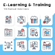 E Learning and Training Minimal Color Icons