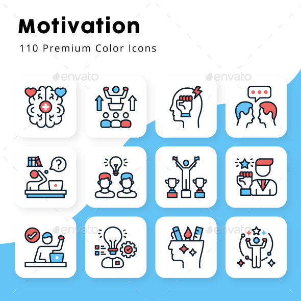 Motivation Unique Minimal Color Icons