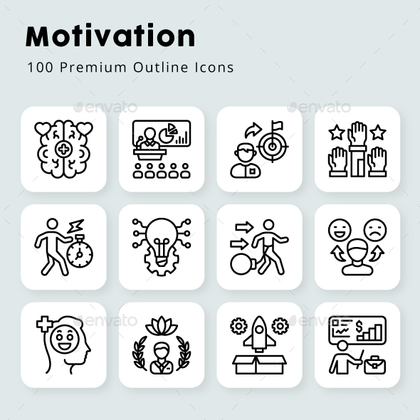 Motivation Unique Outline Icons