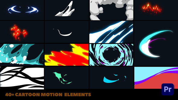 Colorful 2D Cartoon Motion Elements [Premiere Pro]
