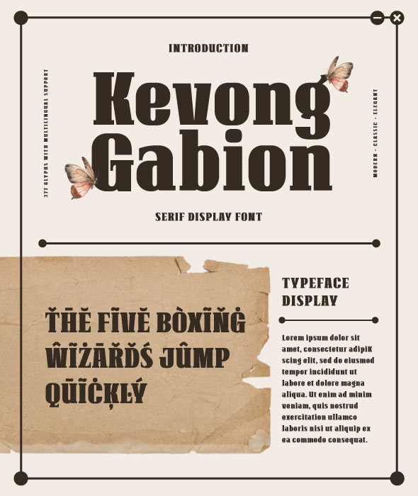 Kevong Gabion – Classic Serif font