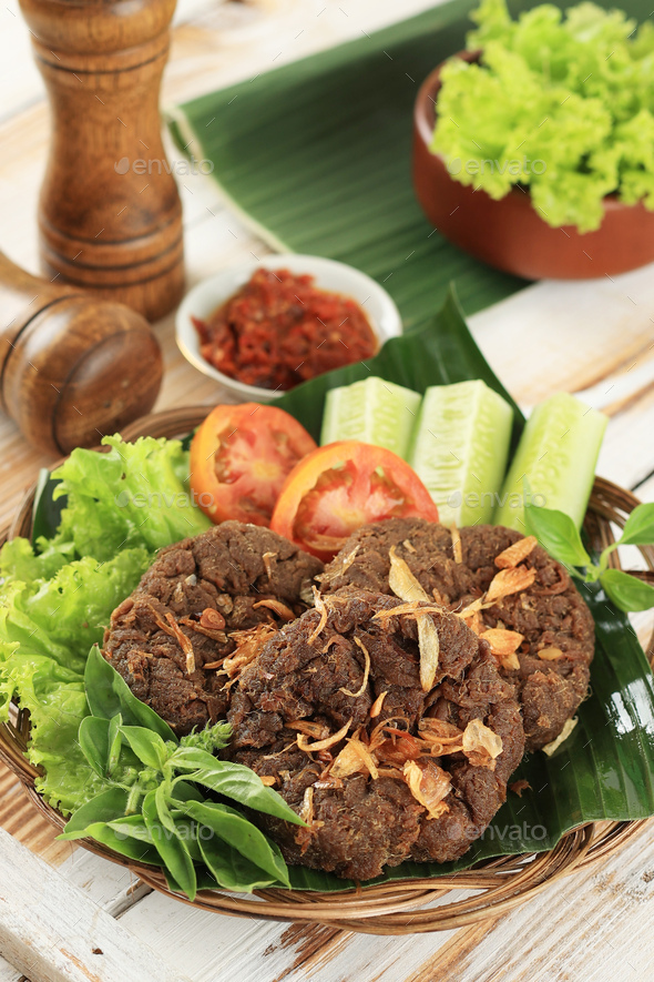 Gepuk Daging or Empal, Indonesian Fried Beef Floss Stock Photo by