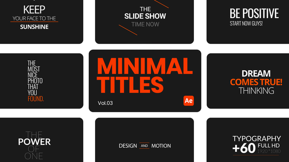 Minimal Titles 03 for After Effects Titles template preview