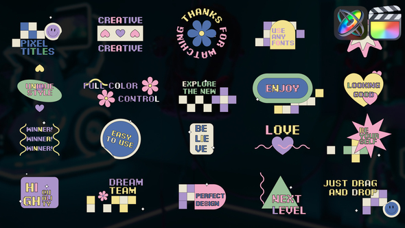 Pixel Colorful Creative Titles for FCPX