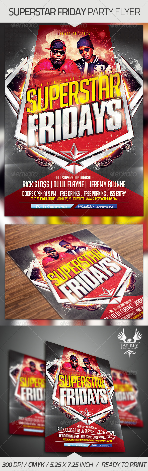 Superstar Fridays Party Flyer - Clubs & Parties Events