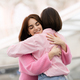 Happy Young Woman Hugging Her Female Friend At Airport Hall, Closeup Shot - PhotoDune Item for Sale