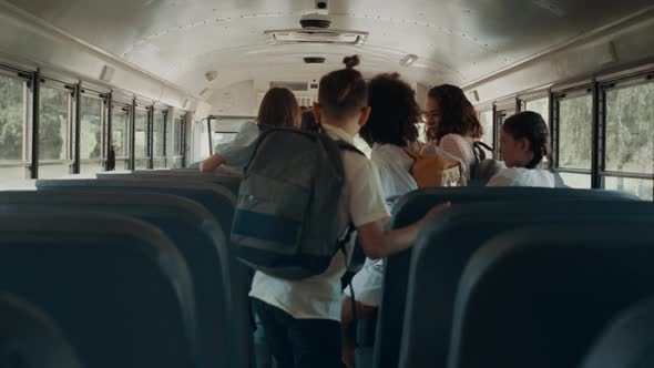 Energetic Pupils Leave Academic Shuttle alt