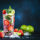 Strawberry Mojito cocktail drink with lime, white rum, soda, cane sugar, mint - PhotoDune Item for Sale