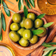 Wooden bowl with green olives - PhotoDune Item for Sale