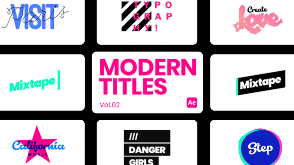 Modern Titles 02 for After Effects Titles template preview