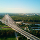 Large cable stayed bridge over river with car traffic, aerial view - PhotoDune Item for Sale