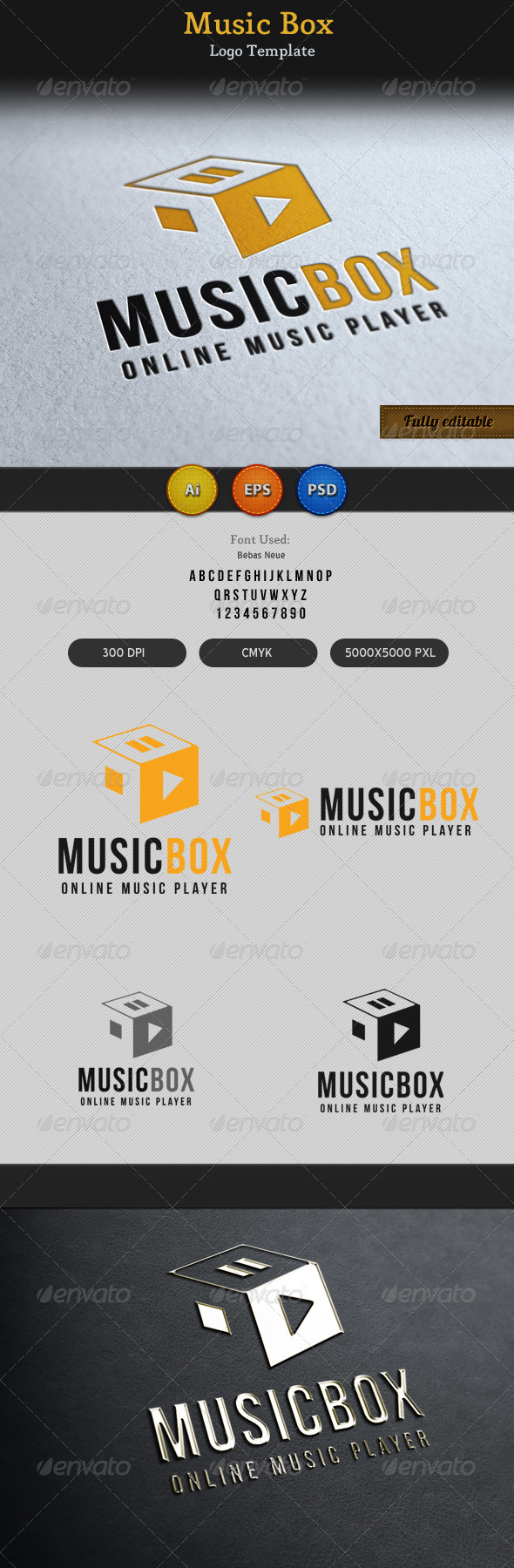 Music Song Play Box Logo - Vector Abstract