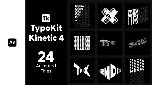 Typo Kit Kinetic V4 Titles For After Effects, After Effects Project Files