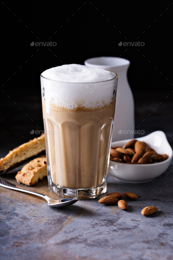 Coffee latte with almond milk Stock Photo by fahrwasser PhotoDune