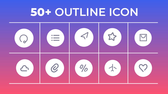 After Effects Outline Icon Element Pack