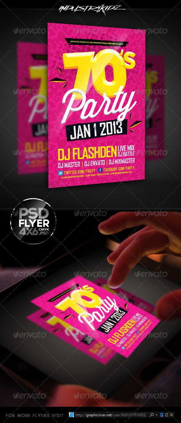 Retro Theme Party Flyer Template - Events Flyers