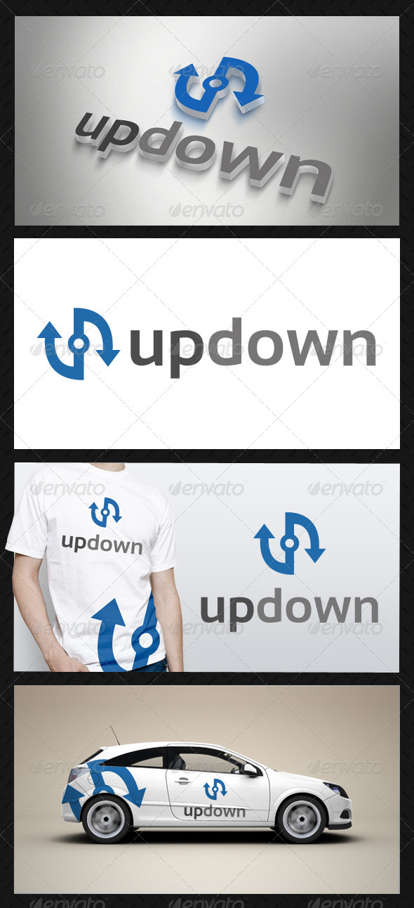 Up Down Logo Template - Vector Abstract