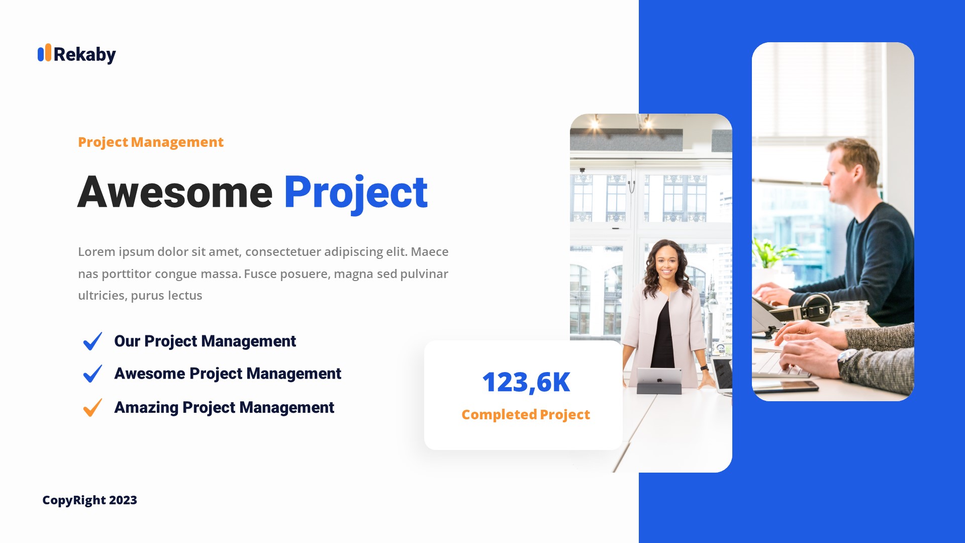 Rekaby - Project Management Google Slides Template, Presentation Templates