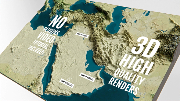 3D Physical Map - Middle East PP