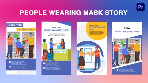 People Wearing Mask Instagram Story Premiere Pro Template