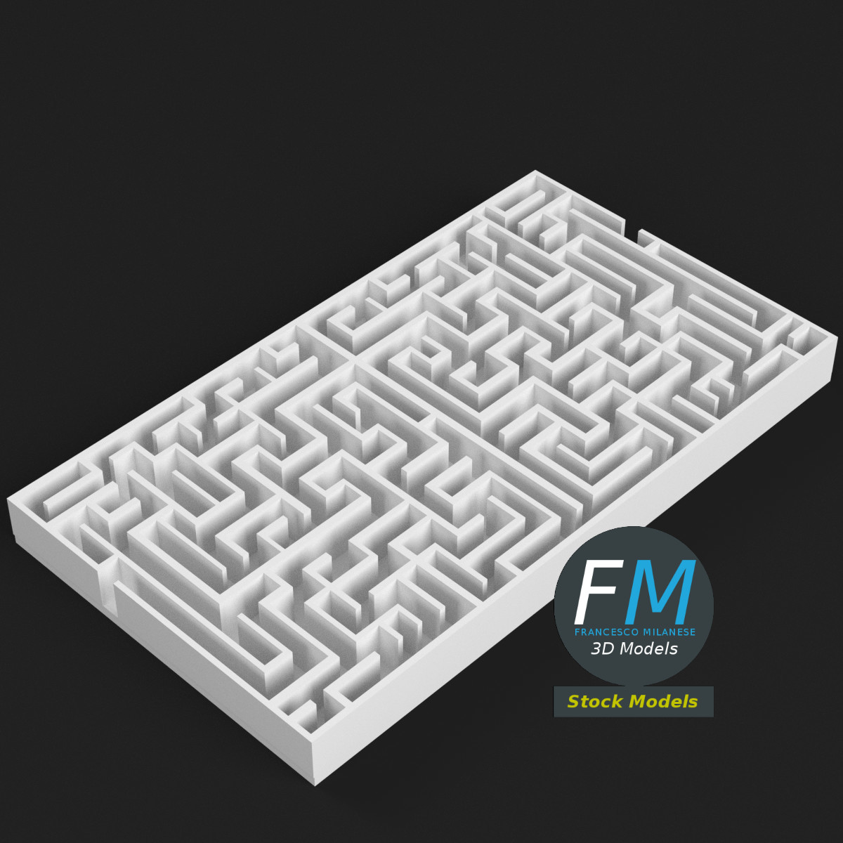 100 low polygon rectangular maze collection 3D Model in