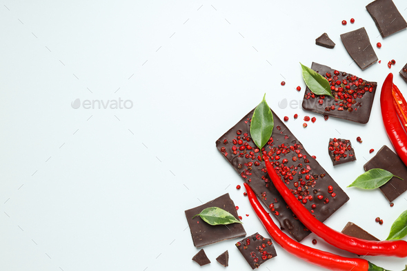Delicious gourmet food - tasty chocolate with pepper - Stock Photo - Images