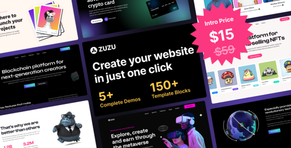 Zuzu – NFT & Crypto WordPress Theme