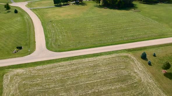Rural American Road Aerial Drone View