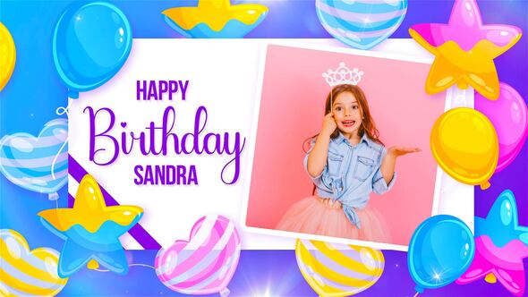 Happy Birthday Sandra Slideshow (MOGRT)
