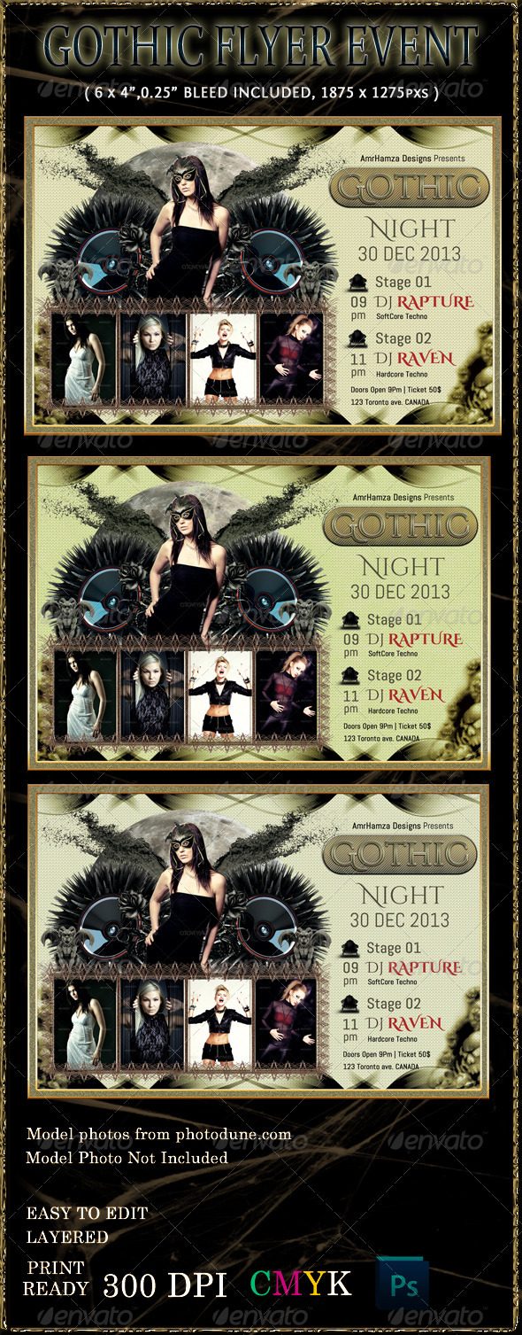 Dark Gothic Flyer Event Template - Clubs & Parties Events