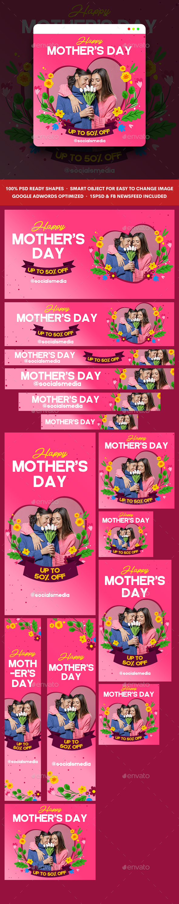 Happy Mothers Day Banners Ad