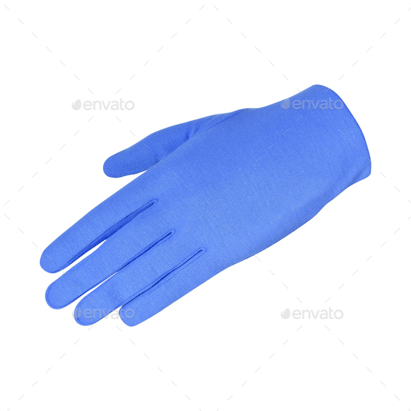 a blue glove isolated on white background - Stock Photo - Images