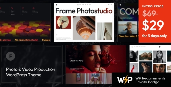 Frame – Photo & Video Production WordPress Theme