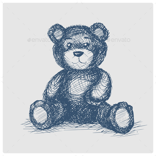 easy drawing of a teddy bear - Clip Art Library