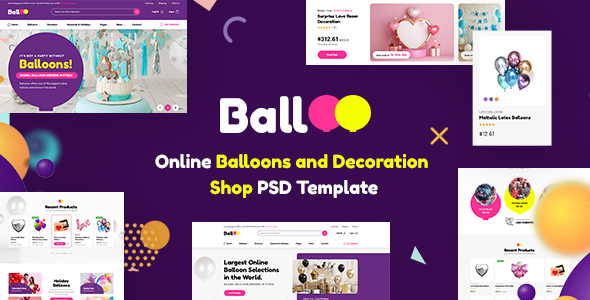 Balloo | Balloons and Party Decoration PSD Template