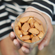 close up of almond nuts on man&#39;s hand  - PhotoDune Item for Sale