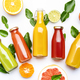 Citrus fruit juices, fresh and smoothies, food background, top view.  - PhotoDune Item for Sale