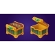 Closed and Open Egyptian Treasure Chest Set