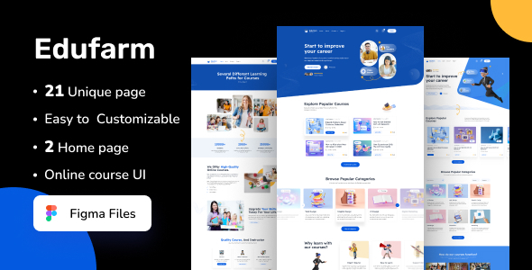 Edufarm -  Online Courses & Education LMS Figma UI Template