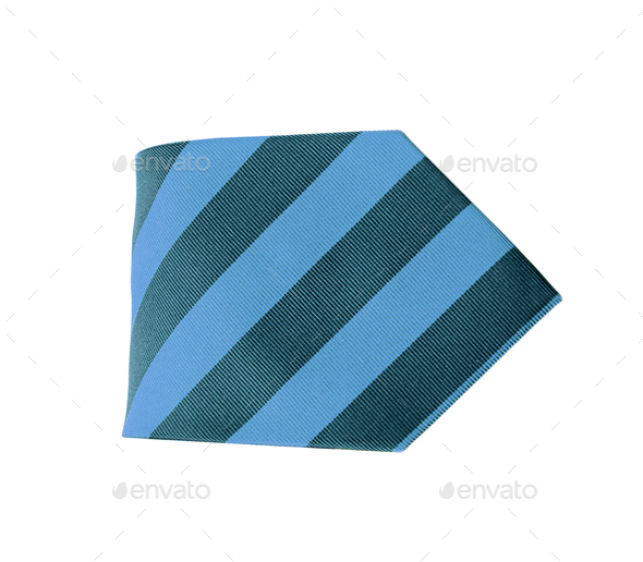 Classic blue tie isolated on white background - Stock Photo - Images