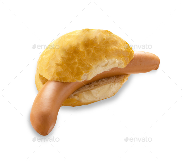 Hot Dog in Bun - Stock Photo - Images