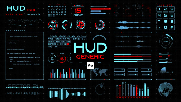 HUD Generic for After Effects Infographics template preview