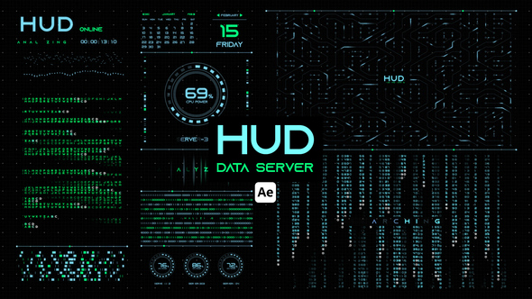 HUD Data Server for After Effects Infographics template preview